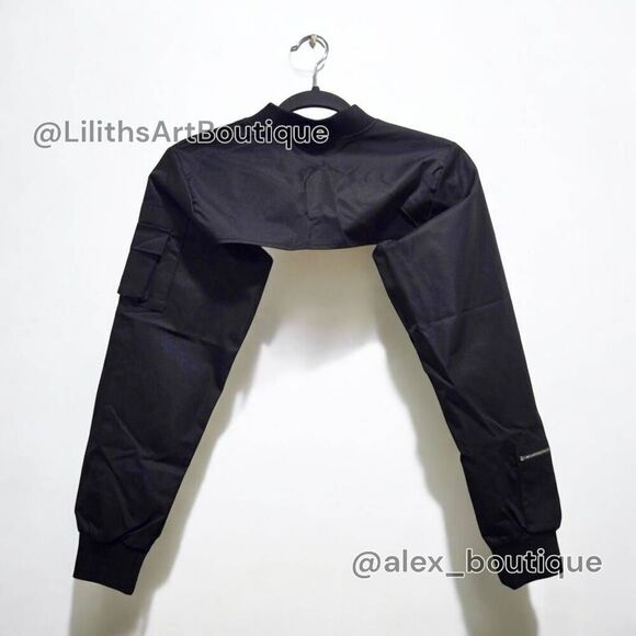 Women's Mock Neck Zip-Up Cropped Jacket(S009)-Size M for Women - Picture 4 of 9